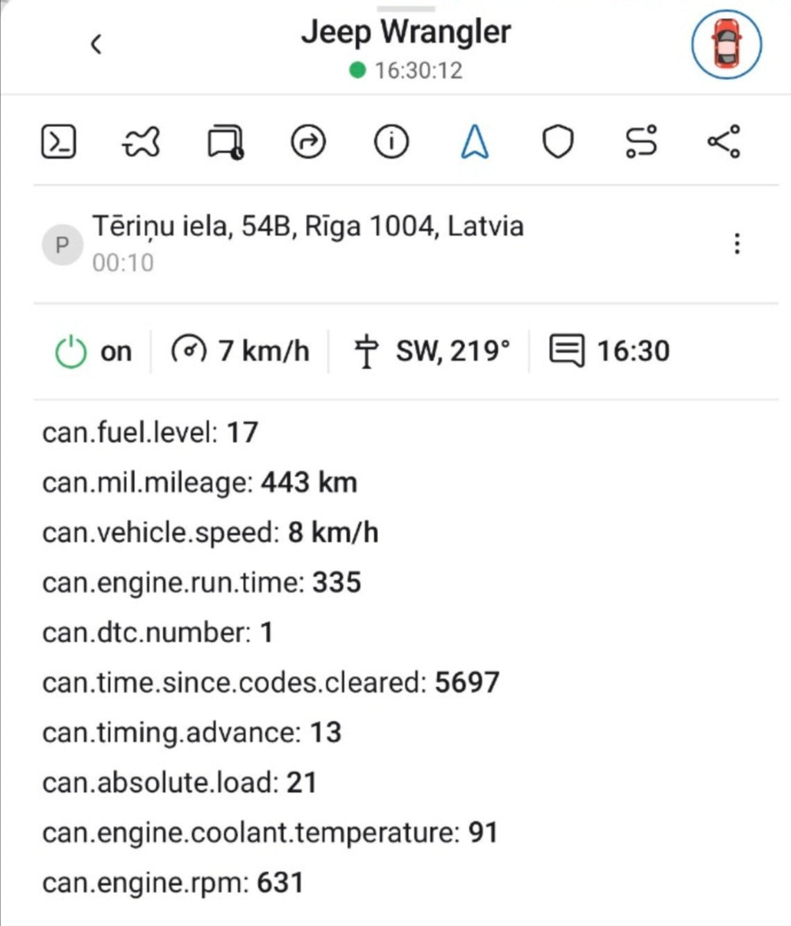 Car OBD-II tracker + live data, 4G